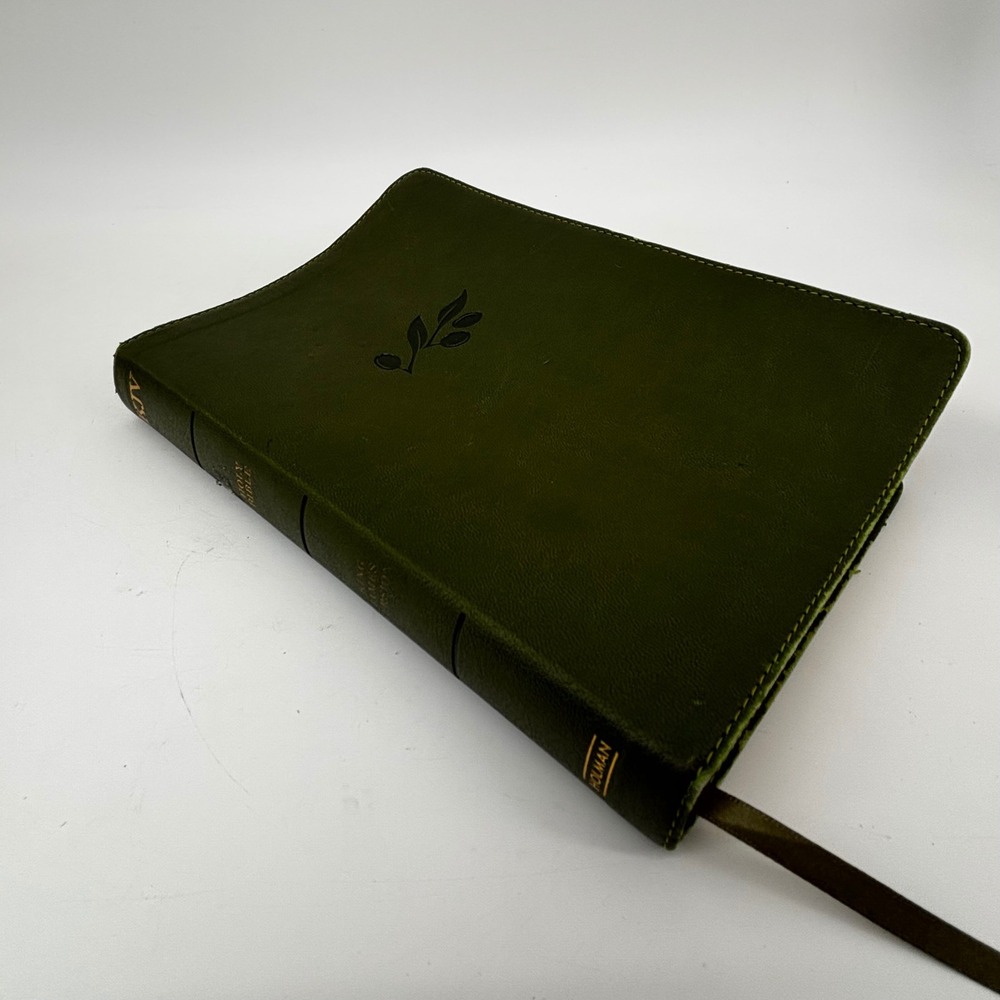 Holman KJV Holy Bible Olive Green Leather King James Version Olive Tree Cover